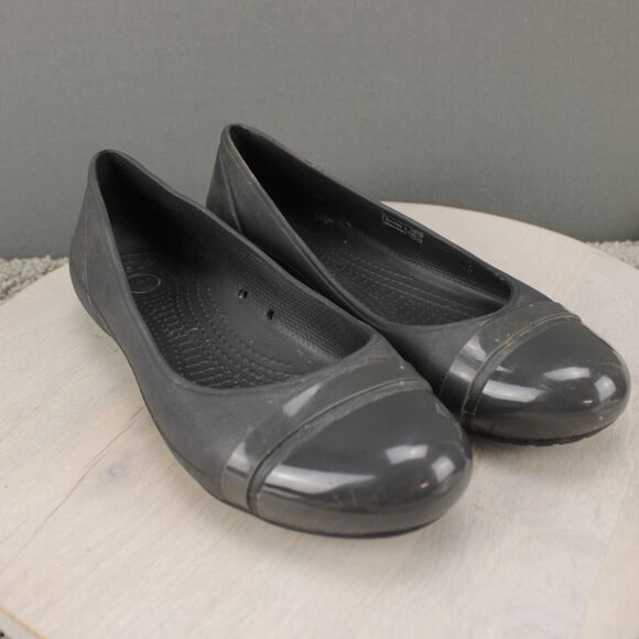 Crocs Ballet Flats Slip On Comfort Womens 9 Gray Casual Shoes - Picture 2 of 9